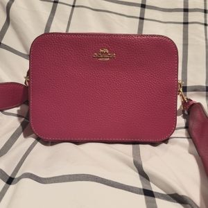 NWOT Coach mini camera bag bright pink adjustable strap for crossbody Perf. Cond